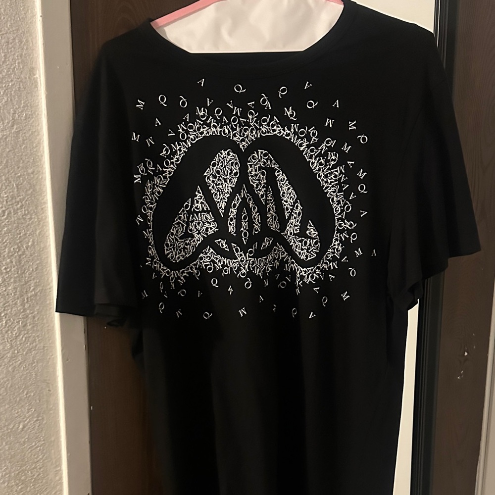 Black Graphic Tee with White Typographic Crest